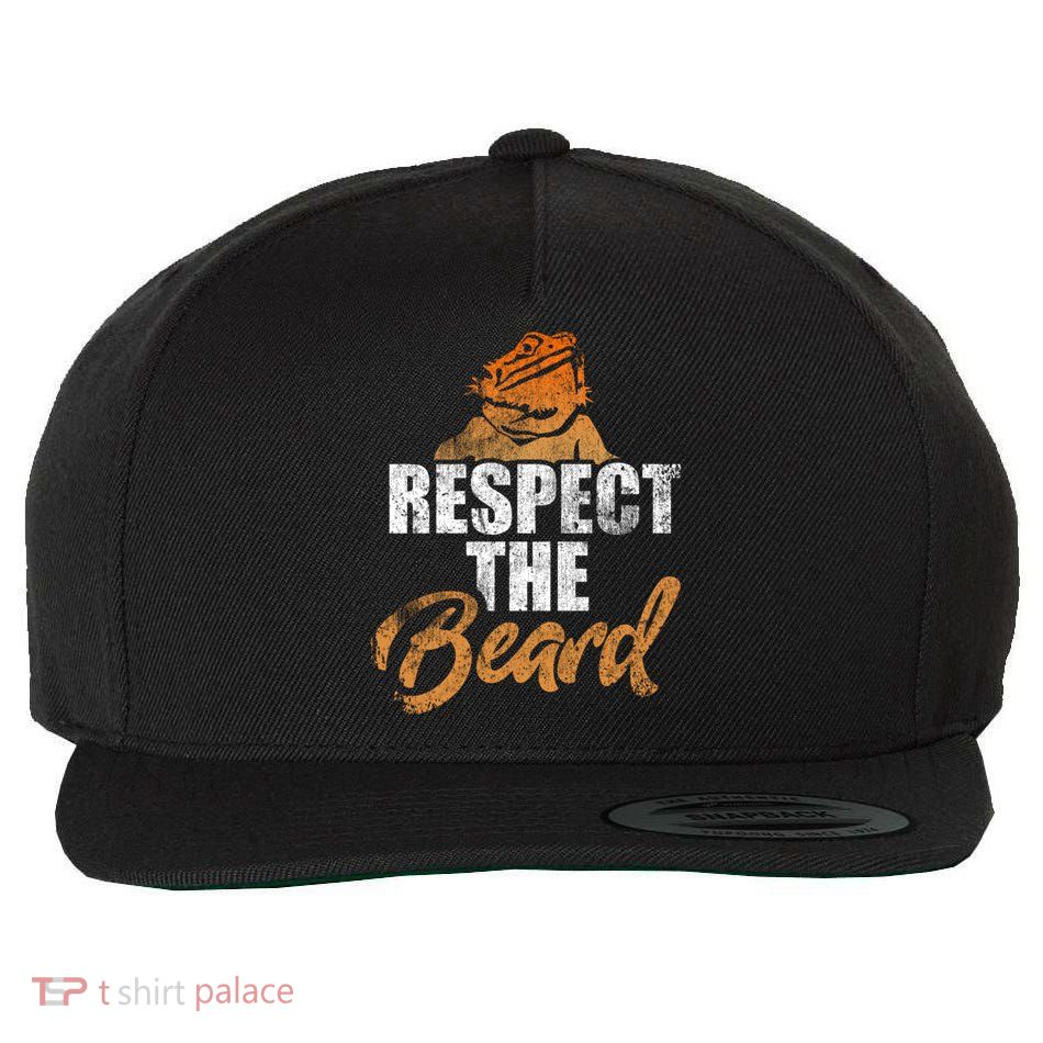 Respect The Beard Bearded Dragon Distressed Great Gift Wool Snapback Cap