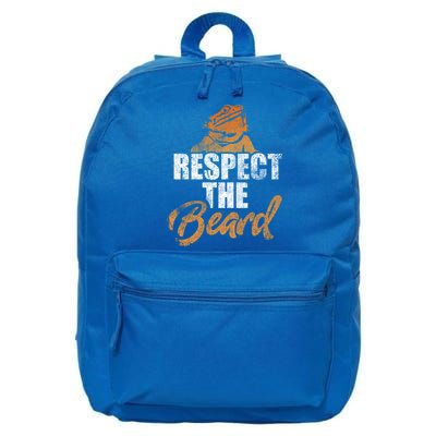 Respect The Beard Bearded Dragon Distressed Great Gift 16 in Basic Backpack