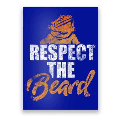 Respect The Beard Bearded Dragon Distressed Great Gift Poster