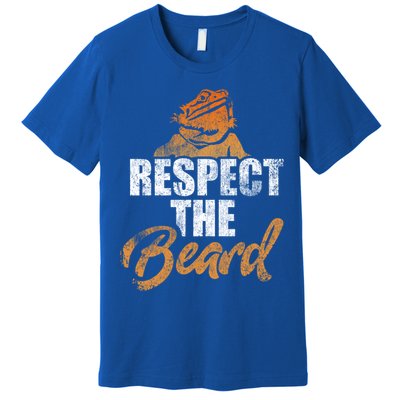 Respect The Beard Bearded Dragon Distressed Great Gift Premium T-Shirt