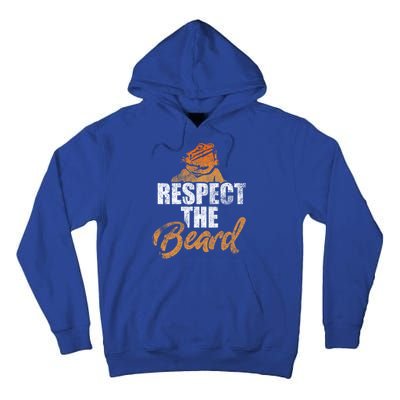 Respect The Beard Bearded Dragon Distressed Great Gift Tall Hoodie