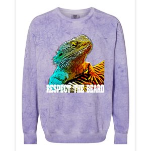 Respect The Beard Funny Bearded Dragon Gift Colorblast Crewneck Sweatshirt