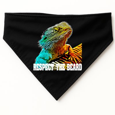 Respect The Beard Funny Bearded Dragon Gift USA-Made Doggie Bandana