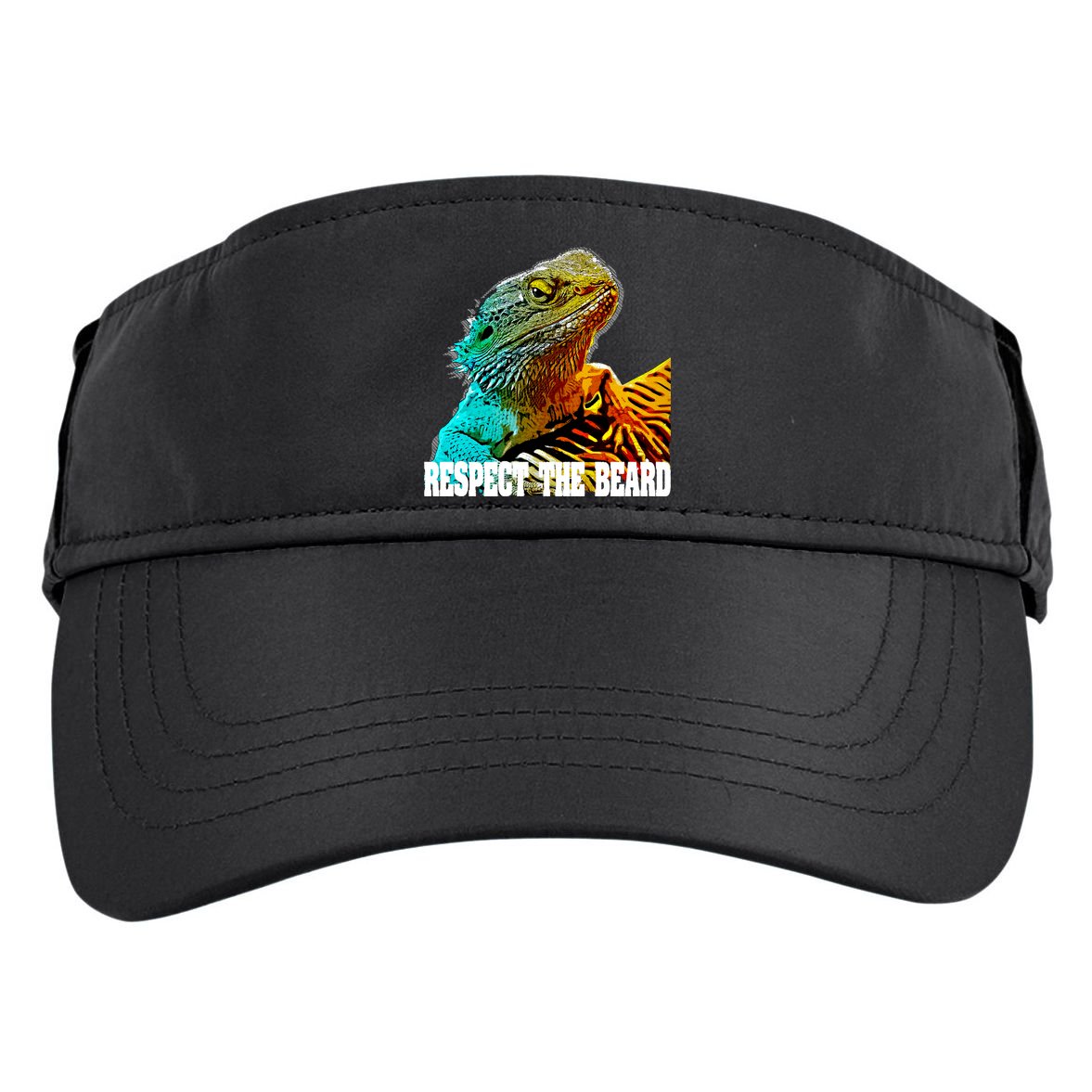 Respect The Beard Funny Bearded Dragon Gift Adult Drive Performance Visor
