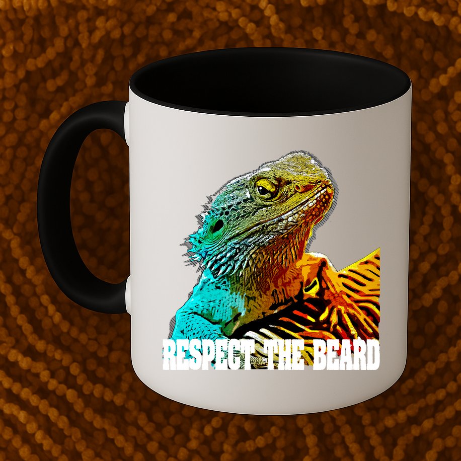 Respect The Beard Funny Bearded Dragon Gift Mug