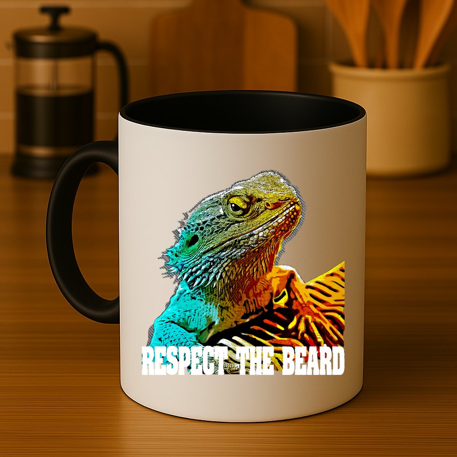 Respect The Beard Funny Bearded Dragon Gift Mug