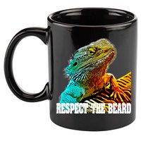Respect The Beard Funny Bearded Dragon Gift 11oz C Handle Ceramic Mug