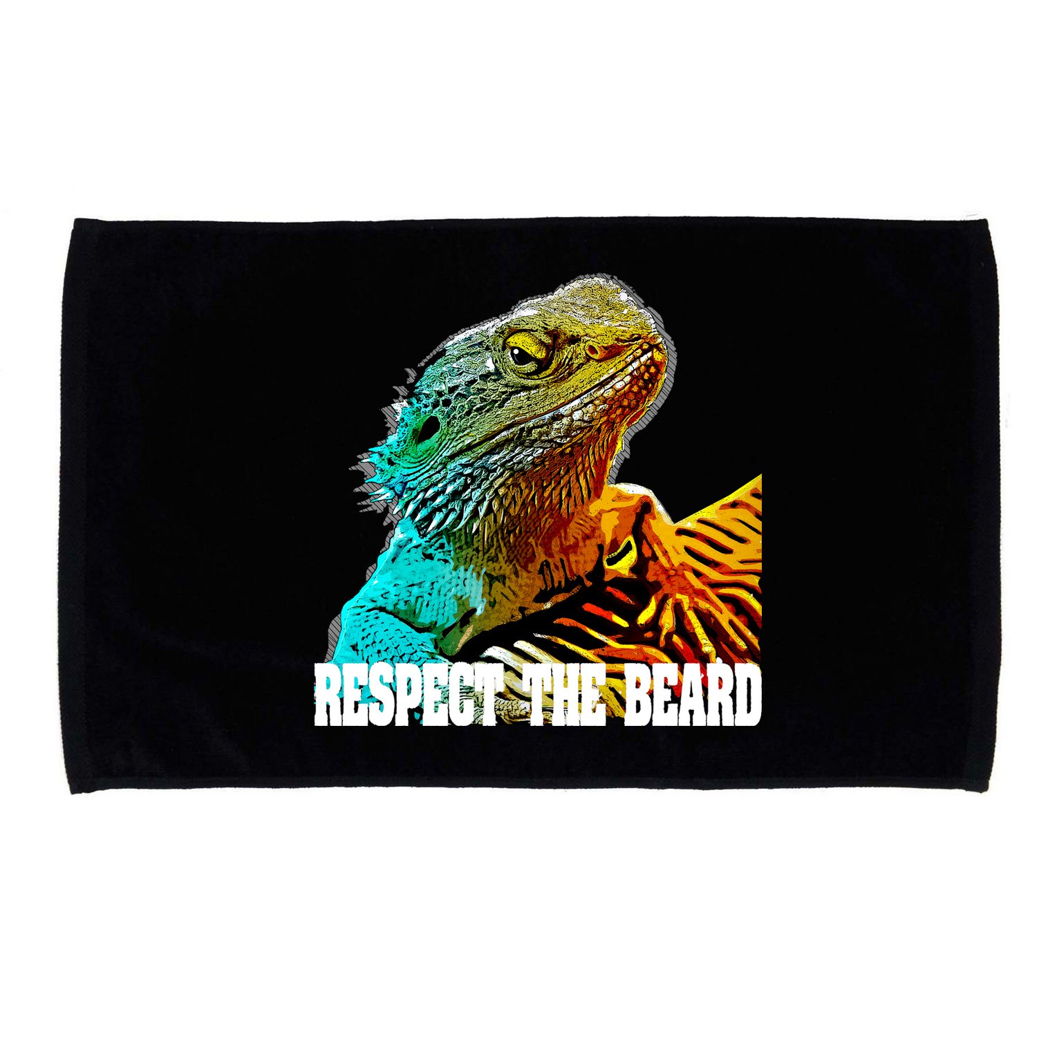 Respect The Beard Funny Bearded Dragon Gift Microfiber Hand Towel