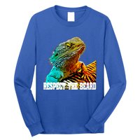 Respect The Beard Funny Bearded Dragon Gift Long Sleeve Shirt