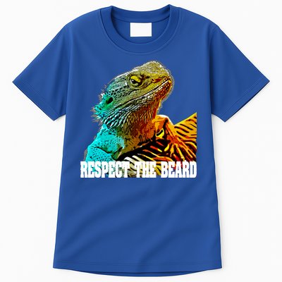 Respect The Beard Funny Bearded Dragon Gift Tall T-Shirt