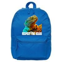 Respect The Beard Funny Bearded Dragon Gift 16 in Basic Backpack