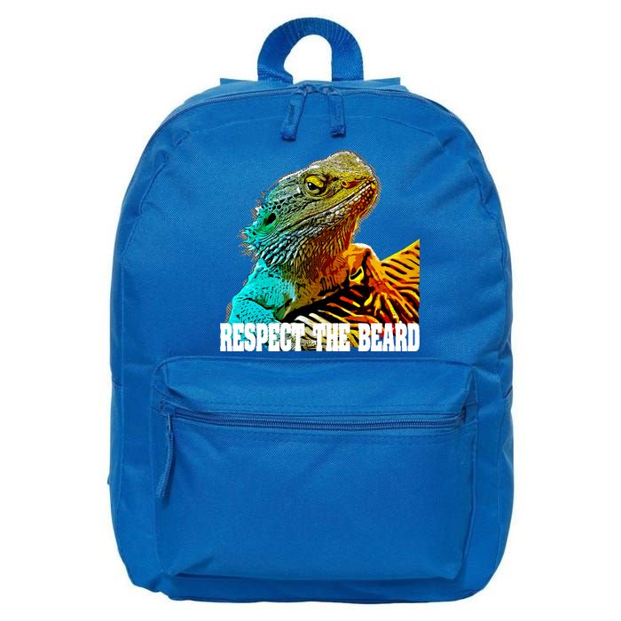 Respect The Beard Funny Bearded Dragon Gift 16 in Basic Backpack