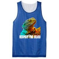 Respect The Beard Funny Bearded Dragon Gift Mesh Reversible Basketball Jersey Tank