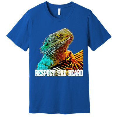 Respect The Beard Funny Bearded Dragon Gift Premium T-Shirt
