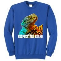 Respect The Beard Funny Bearded Dragon Gift Tall Sweatshirt