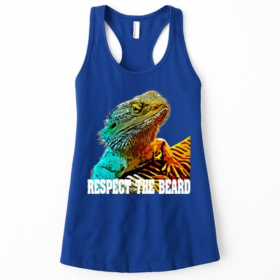 Respect The Beard Funny Bearded Dragon Gift Womens Tank Top