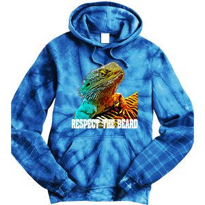 Respect The Beard Funny Bearded Dragon Gift Tie Dye Hoodie