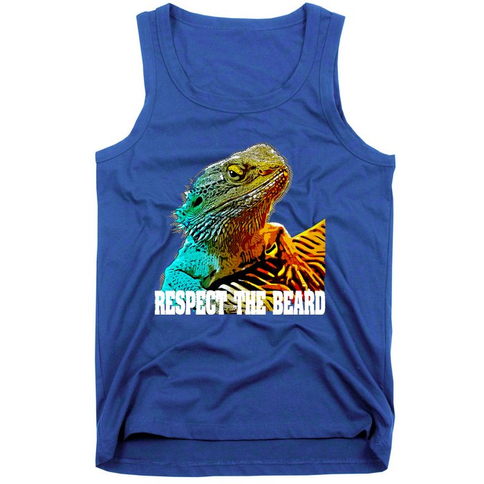 Respect The Beard Funny Bearded Dragon Gift Tank Top