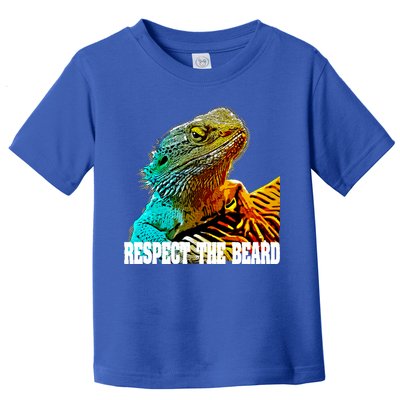 Respect The Beard Funny Bearded Dragon Gift Toddler T-Shirt