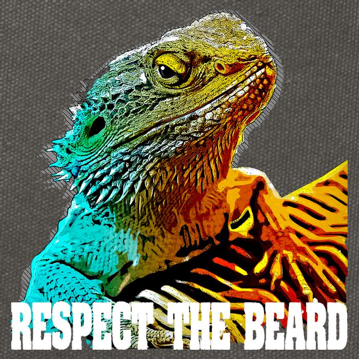 Respect The Beard Funny Bearded Dragon Gift Cotton Canvas Backpack