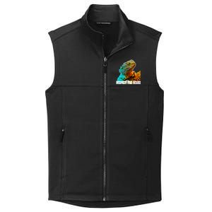 Respect The Beard Funny Bearded Dragon Gift Collective Smooth Fleece Vest