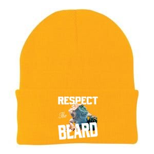 Respect The Beard Reptile Lizard Gift Knit Cap Winter Beanie