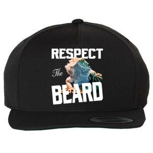 Respect The Beard Reptile Lizard Gift Wool Snapback Cap