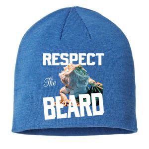 Respect The Beard Reptile Lizard Gift Sustainable Beanie