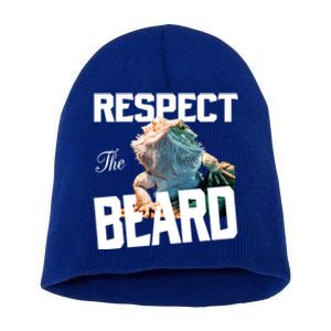 Respect The Beard Reptile Lizard Gift Short Acrylic Beanie