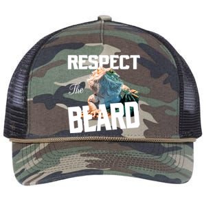 Respect The Beard Reptile Lizard Gift Retro Rope Trucker Hat Cap