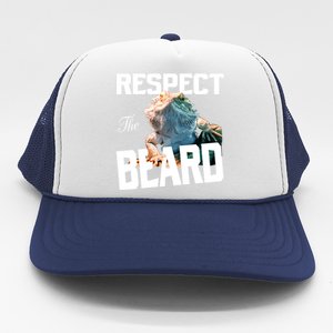 Respect The Beard Reptile Lizard Gift Trucker Hat