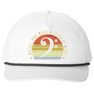 Relax The Bass Player Is Here Bassist Gifts Music Guitar Snapback Five-Panel Rope Hat