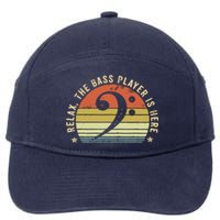 Relax The Bass Player Is Here Bassist Gifts Music Guitar 7-Panel Snapback Hat