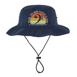 Relax The Bass Player Is Here Bassist Gifts Music Guitar Legacy Cool Fit Booney Bucket Hat