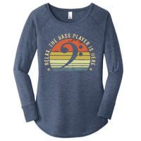 Relax The Bass Player Is Here Bassist Gifts Music Guitar Women's Perfect Tri Tunic Long Sleeve Shirt