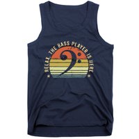 Relax The Bass Player Is Here Bassist Gifts Music Guitar Tank Top