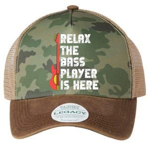 Relax The Bass Player Is Here Funny Music Bassist Guitar Legacy Tie Dye Trucker Hat