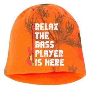 Relax The Bass Player Is Here Funny Music Bassist Guitar Kati - Camo Knit Beanie