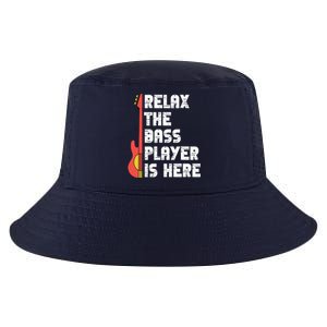 Relax The Bass Player Is Here Funny Music Bassist Guitar Cool Comfort Performance Bucket Hat