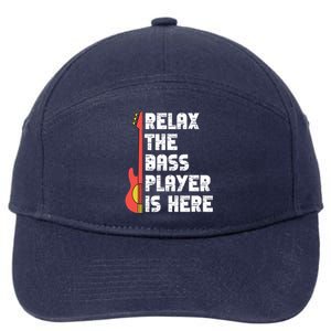 Relax The Bass Player Is Here Funny Music Bassist Guitar 7-Panel Snapback Hat