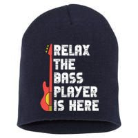 Relax The Bass Player Is Here Funny Music Bassist Guitar Short Acrylic Beanie