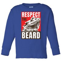 Respect The Bearded Dragon Bearded Dragon Daddy Lizard Cool Gift Toddler Long Sleeve Shirt