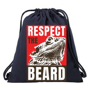 Respect The Bearded Dragon Bearded Dragon Daddy Lizard Cool Gift Drawstring Bag