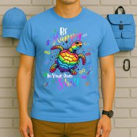 Rainbow Turtle Be Happy In Your Own Shell Autism Awareness T-Shirt