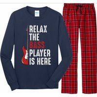 Relax The Bass Player Is Here Guitarist Instrument Strings Long Sleeve Pajama Set