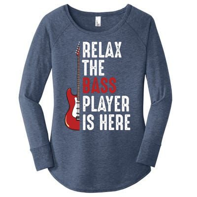 Relax The Bass Player Is Here Guitarist Instrument Strings Women's Perfect Tri Tunic Long Sleeve Shirt