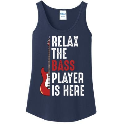 Relax The Bass Player Is Here Guitarist Instrument Strings Ladies Essential Tank