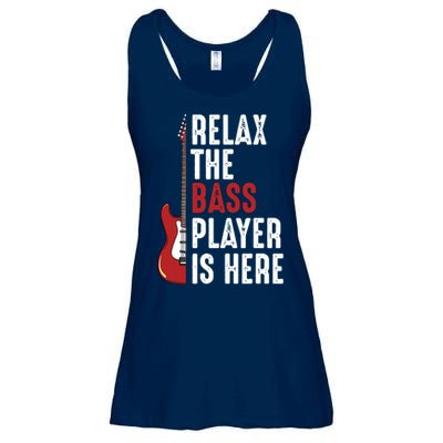 Relax The Bass Player Is Here Guitarist Instrument Strings Ladies Essential Flowy Tank