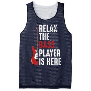 Relax The Bass Player Is Here Guitarist Instrument Strings Mesh Reversible Basketball Jersey Tank