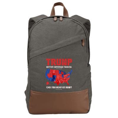 Retro Trump Better Coverage Than 5g Can You Hear Us Now Cotton Canvas Backpack